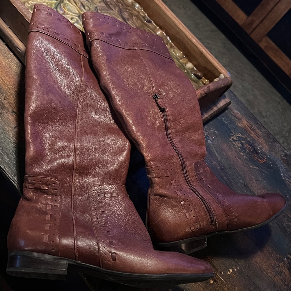 Franco Sarto brown leather boots size 9.5